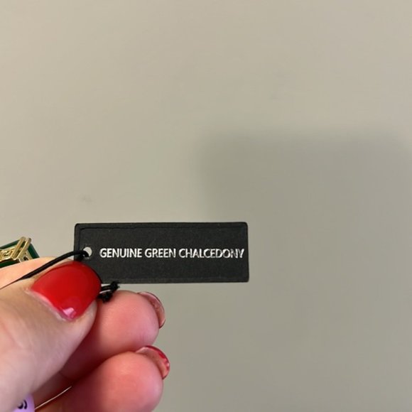 Gemolio Sterling Silver Green Chalcedony Ring size 9 - Picture 9 of 9